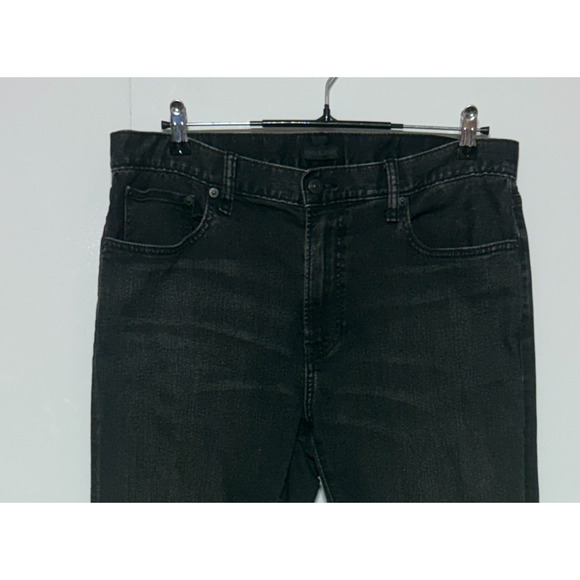 *Uniqlo Jeans Mens 34X32 Black Denim Straight Leg Dark Wash Stretch - Picture 2 of 11